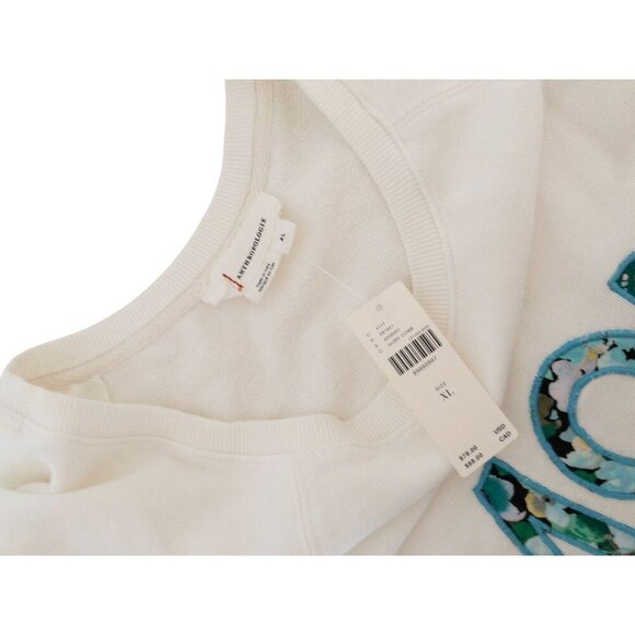 White Anthropologie "Amour" Muscle Sweatshirt - Picture 6 of 12